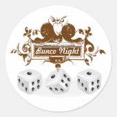 Bunco-Spieldesign Runder Aufkleber (Vorderseite)