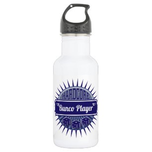 Bunco-Spieler Glückswürfel Modern Retro Blau Trinkflasche
