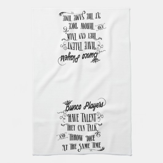 Bunco Spieler haben Talent mit Krone Küchentuch (Vertikal)