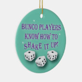 Bunco Spieler können es oben rütteln Keramik Ornament (Rechts)