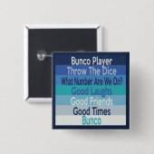 Bunco Spieler-moderner Streifen-Entwurf Button (Vorne & Hinten)