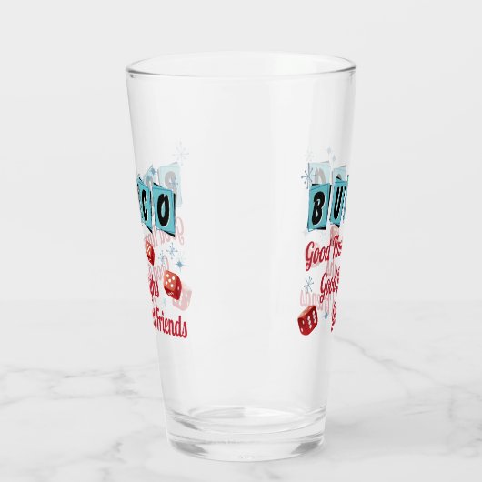 Bunco Spieler-Retro gute Freunde Glas (Links)