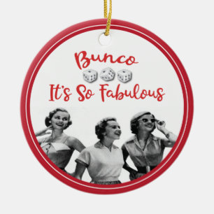 Bunco-Spieler Retro Vintage Würfel Keramik Ornament