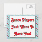 Bunco Spieler Woll einfach Spaß zu haben! Postkarte (Vorne/Hinten)
