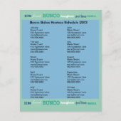 Bunco Subway Hosting-Kalender Flyer (Vorne)