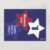 Bunco Table Card #1 mit roten, weißen und blauen S Postkarte (Rückseite)