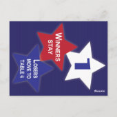 Bunco Table Card #1 of 4, Red, White Blue Stars Postkarte (Rückseite)