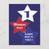 Bunco Table Card #1 of 4, Red, White Blue Stars Postkarte (Vorderseite)