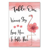 Bunco Table Card #1 Pink Flamingo Fun Tischnummer (Rückseite)