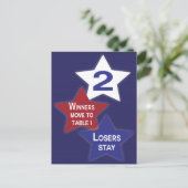 Bunco Table Card #2 mit roten, weißen und blauen S Postkarte (Stehend Vorderseite)