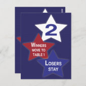 Bunco Table Card #2 mit roten, weißen und blauen S Postkarte (Vorne/Hinten)