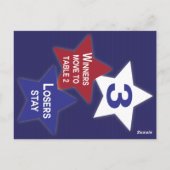 Bunco Table Card #3 mit roten, weißen und blauen S Postkarte (Rückseite)