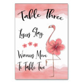 Bunco Table Card #3 Pink Flamingo Fun Tischnummer (Rückseite)