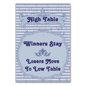Bunco Table Card - Hohe Tabelle Tischnummer (Rückseite)