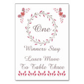 Bunco Table Card - Hübsche Blume #1 Tischnummer (Vorderseite)