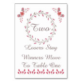 Bunco Table Card - Hübsche Blume #2 Tischnummer (Vorderseite)