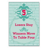 Bunco Table Card - Kariert #5 Tischnummer (Vorderseite)