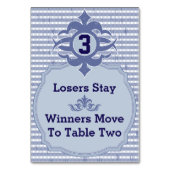 Bunco Table Card - Lila Karierte #3 Tischnummer (Vorderseite)