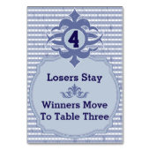 Bunco Table Card - Lila Karierte Nummer 4 Tischnummer (Vorderseite)