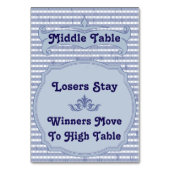 Bunco Table Card - Mitteltisch Tischnummer (Rückseite)