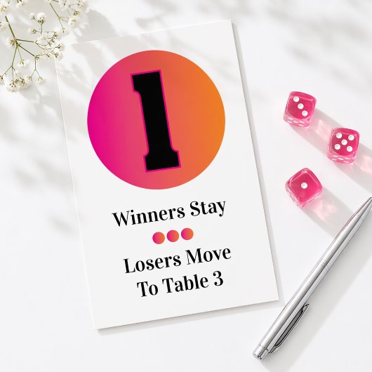 Bunco Table Cards Set - Circle 1 Tischnummer