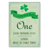 Bunco Table One März Saint Patricks Tischnummer (Rückseite)