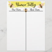 Bunco Tally Score Sheet Bee (Rückseite)