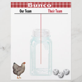 Bunco Tally Score Sheet Country Western Red Karo