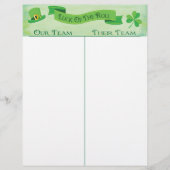 Bunco Tally Score Sheet Lucky Irish Saint Patrick (Vorderseite)