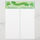 Bunco Tally Score Sheet Lucky Irish Saint Patrick (Rückseite)