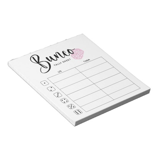 Bunco Tally Sheet Pad Notizblock (angewinkelt)
