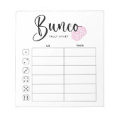 Bunco Tally Sheet Pad Notizblock (Vorderseite)