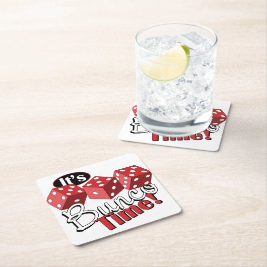 Bunco TIme Rechteckiger Pappuntersetzer (Vor Ort)