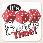 Bunco TIme Rechteckiger Pappuntersetzer (Vorderseite)