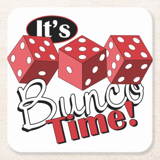 Bunco TIme Rechteckiger Pappuntersetzer (Vorderseite)