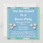 Bunco U-Bahn-Einladung nach Künsten Einladung (Rückseite)