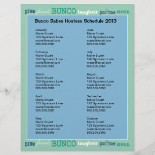 Bunco-U-Bahn-Hosting-Kalender Flyer