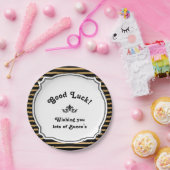 Bunco viel Glück-Platten-Schwarz-Goldstreifen Pappteller (Party)