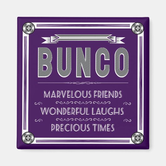 Bunco Vintag Typografie Magnet (Vorne)