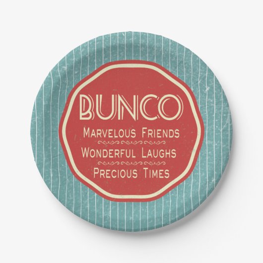 Bunco Vintage Emblem Pappteller (Vorderseite)