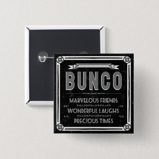 Bunco Vintage Typografie Button (Vorne & Hinten)