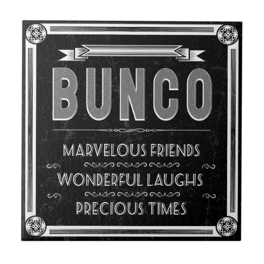 Bunco Vintage-Typografie Fliese (Vorderseite)