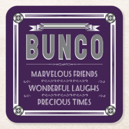 Bunco Vintage Typografie Rechteckiger Pappuntersetzer