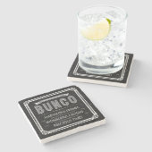 Bunco Vintage Typografie Steinuntersetzer (Seitenansicht)