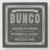 Bunco Vintage Typografie Steinuntersetzer (Vorderseite)