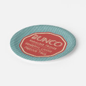 Bunco Vintages Emblem Pappteller (Schrägansicht)