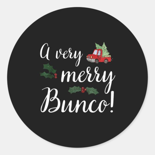 Bunco Weihnachtsgeschenk Sehr Merry Bunco Runder Aufkleber (Vorderseite)