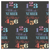 Bunco Welche Nummer haben wir? Fun Typografie Stoff (Nahaufnahme)