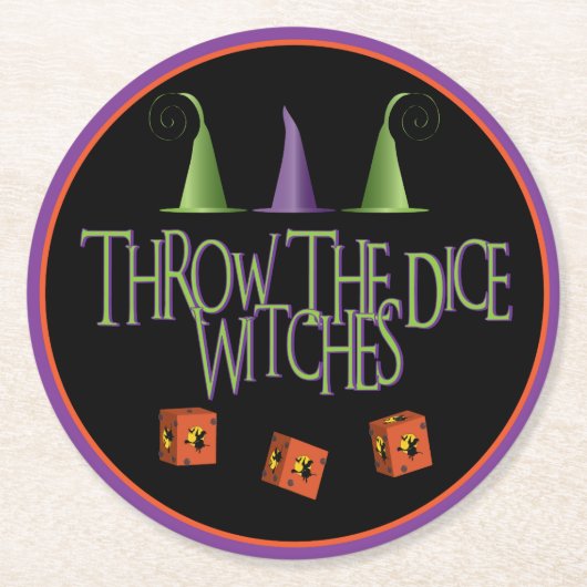 Bunco wirf den Würfel Runder Pappuntersetzer (Vorderseite)