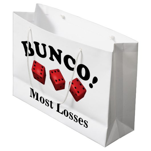 Bunco Würfel-Geschenk die meisten Verluste Große Geschenktüte (Vorderseite Schrägansicht)